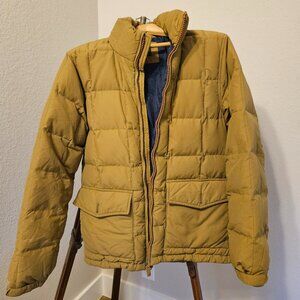 J Crew Men's Dacota Down Jacket Quilted Puffer Caramel Hooded